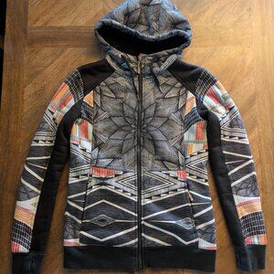 Roxy Frost Printed Technical Zip-Up Hoodie – Warm & Stylish (Size Small)